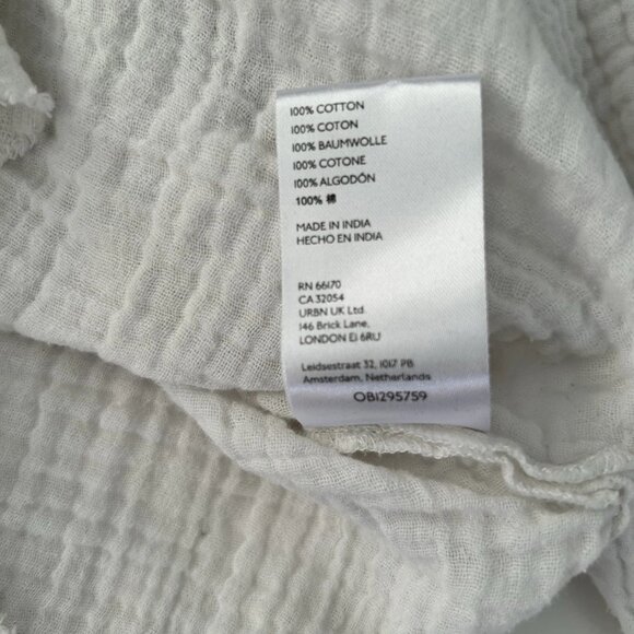 UO Urban Outfitters Gauze Cotton Button-Down Muslin White Shirt Womens Small - Picture 9 of 9